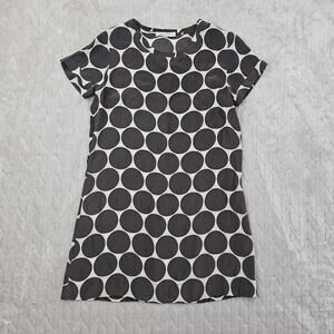 Nili Lotan Dress Womens Medium Brown Polka Dot Silk Short Sleeve Made USA